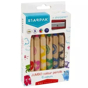 Starpak Creioane colorate, 6 culori si ascutitoare