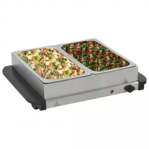 vidaXL Încălzitor de servire bufet, 200 W, 2 X 2,5 L, oțel inoxidabil