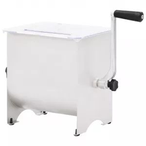 vidaXL Malaxor de carne manual cu capac argintiu 20 L oțel inoxidabil