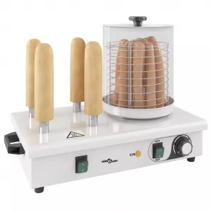 vidaXL Aparat de încălzit hot dog cu 4 țepușe, oțel inoxidabil, 550 W