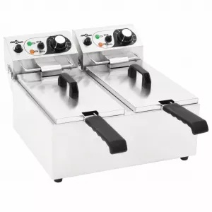 vidaXL Friteuză electrică dublă din oțel inoxidabil 12 L, 4000 W