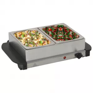 vidaXL Încălzitor de servire bufet, 200 W, 2 X 1,5 L, oțel inoxidabil