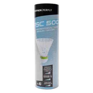 PERFLY Set 6 Fluturași Badminton plastic PSC500 Alb