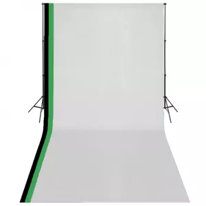 vidaXL Kit studio foto cu 3 fundaluri și ramă ajustabilă, 3 x 6 m