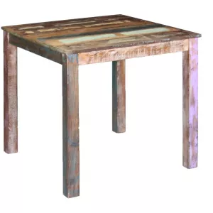 vidaXL Masă de bucătărie din lemn masiv reciclat, 80 x 82 x 76 cm