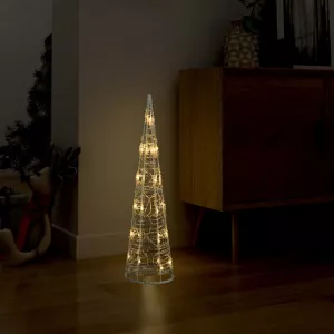vidaXL Piramidă decorativă acrilică con lumină LED alb cald 60 cm 329797
