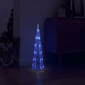 vidaXL Piramidă decorativă acrilică con lumină LED albastru 60 cm 329799