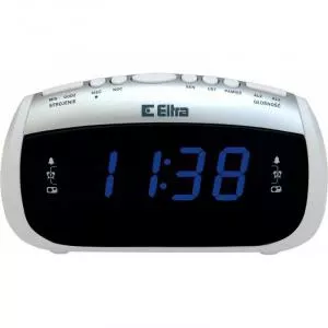 Eltra Radio cu ceas, 18 x 6.3 x 10 cm, Alb