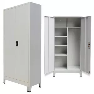 vidaXL Dulap de vestiar cu 2 uși din oțel 90 x 40 x 180 cm, gri