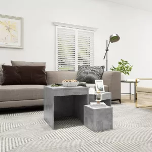 vidaXL Măsuțe suprapuse, 3 buc., gri beton, PAL 808598