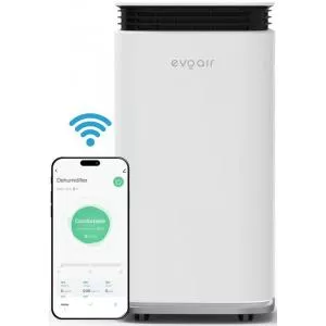 Evoair Dezumidificator FlexyDry 22 Smart, 22l/24h Senzor de Umiditate, Functie Ionizare, Uscare Rufe, Rezervor 4.5l (Alb)