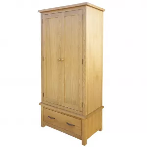 vidaXL Șifonier cu un sertar, 90 x 52 x 183 cm, lemn masiv de stejar