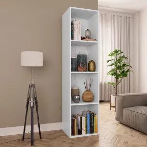 vidaXL Bibliotecă/Comodă TV, alb, 36 x 30 x 143 cm, PAL