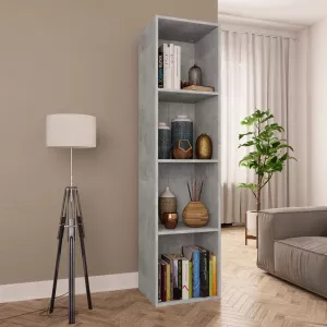 vidaXL Bibliotecă/Comodă TV, gri beton, 36 x 30 x 143 cm, PAL