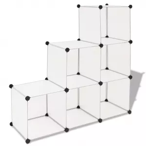 vidaXL Dulap de depozitare tip cub, cu 6 compartimente, alb