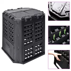 vidaXL Coș compostor termo de grădină, 320 L, plastic