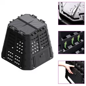 vidaXL Coș compostor termo de grădină, 420 L, plastic