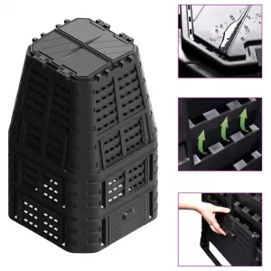 vidaXL Coș compostor termo de grădină, 880 L, plastic