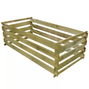 vidaXL Compostor cu stinghii, 160 x 80 x 58 cm, lemn de pin tratat
