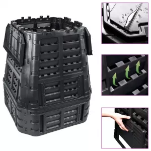 vidaXL Coș compostor termo de grădină, 650 L, plastic