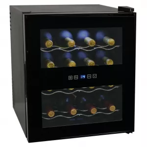 vidaXL Frigider bar răcitor de vin, 48 L, 16 sticle, afișaj LCD