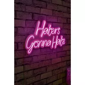 Neon Graph Decoratiune luminoasa LED, Haters Gonna Hate, Benzi flexibile de neon, DC 12 V, Roz