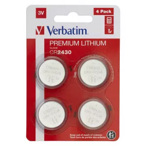 Verbatim CR2430 3V Lithium Battery (4 pack) 49534