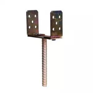 Strend Pro Suport stalp tip U fixare in beton, latime reglabila, cu talpa fixa Casu, 0-120 mm, Zn