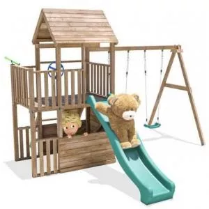 Dunster House BalconyFort Double Swing, tobogan verde