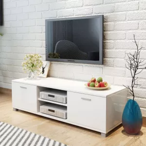 vidaXL Comoda TV lucioasă 140x40,3x34,7 cm, alb 243043