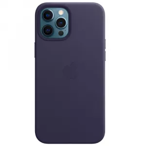 Apple Husa Original iPhone 12 Pro Max Leather MagSafe Deep Violet