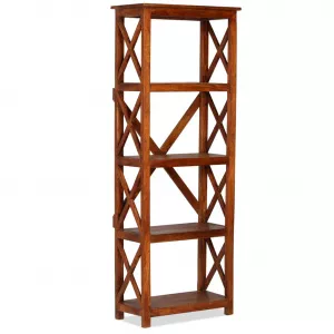 vidaXL Bibliotecă lemn masiv salcâm, finisaj palisandru, 60x30x160 cm