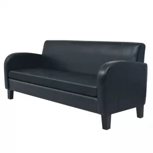 vidaXL Canapea cu 3 locuri Piele artificială Negru 245588