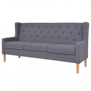 vidaXL Canapea cu 3 locuri, material textil, gri 245454