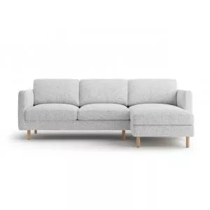 Micadoni Coltar dreapta 3 locuri, Eden, 250x150x90 cm, tesatura structurata, gri deschis melanj