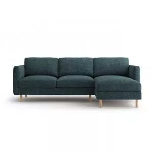 Micadoni Coltar dreapta 3 locuri, Eden, 250x150x90 cm, tesatura structurata, verde albastrui melanj