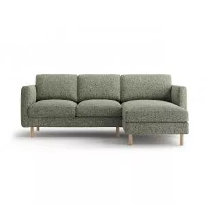 Micadoni Coltar dreapta 3 locuri, Eden, 223x150x90 cm, tesatura structurata, verde muschi melanj