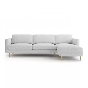 Micadoni Coltar dreapta 4 locuri, Eden, 286x150x90 cm, tesatura structurata, gri deschis melanj
