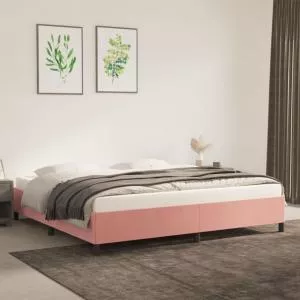 vidaXL Cadru de pat, roz, 200x200 cm, catifea 347347
