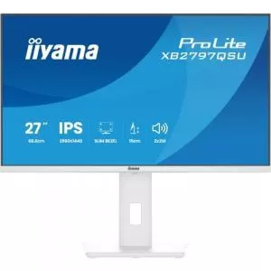 Iiyama Monitor IPS LED 27inch XB2797QSU-W1, QHD (2560 x 1440), HDMI, DisplayPort, Boxe, Pivot, 75 Hz, 1 ms (Alb)