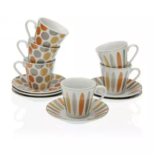 Versa Set 6 cesti cu farfurioare, Ava, -, Rosu
