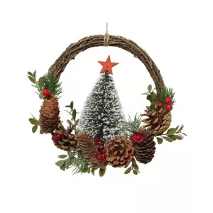 Kaemingk Decoratiune Craciun - coronita cu conuri de brad - Wreath Twig