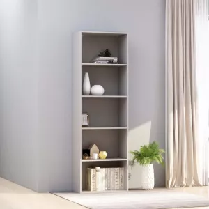 vidaXL Bibliotecă cu 5 rafturi, gri, 60 x 30 x 189 cm, PAL 800992