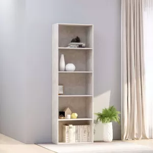 vidaXL Bibliotecă cu 5 rafturi, gri beton, 60 x 30 x 189 cm, PAL