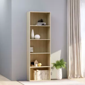 vidaXL Bibliotecă cu 5 rafturi, stejar Sonoma, 60 x 30 x 189 cm, PAL 800993