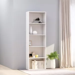 vidaXL Bibliotecă cu 5 rafturi, alb lucios, 60 x 30 x 189 cm, PAL