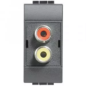 BTicino Priza dubla RCA  Living Light , antracit L4269R