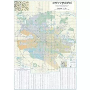 Amco Press Harta plastifiata, Bucuresti si localitati limitrofe administrativ-rutiera, 200 x 140cm,AM022