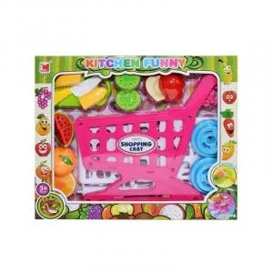 Roben Toys Carucior De Cumparaturi pentru copii, + Fructe Pretaiate