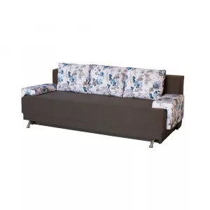 Bedora Canapea Extensibila Roma Brown Blue Flower, 3 locuri 5945878008763